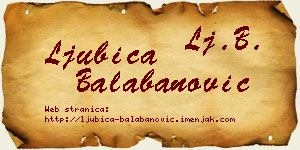 Ljubica Balabanović vizit kartica
